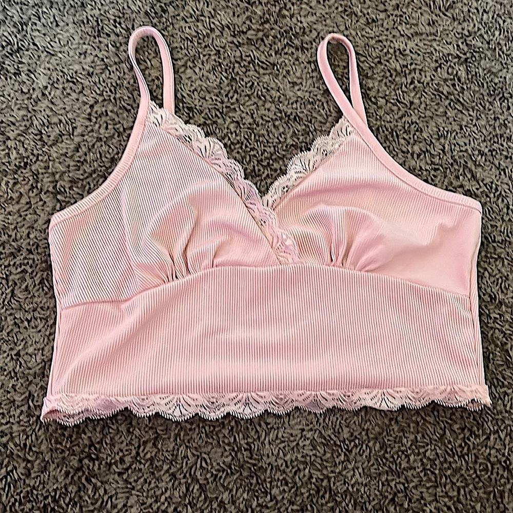 Pink laced tank top. Shein! Small